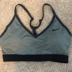Gray Nike sports bra